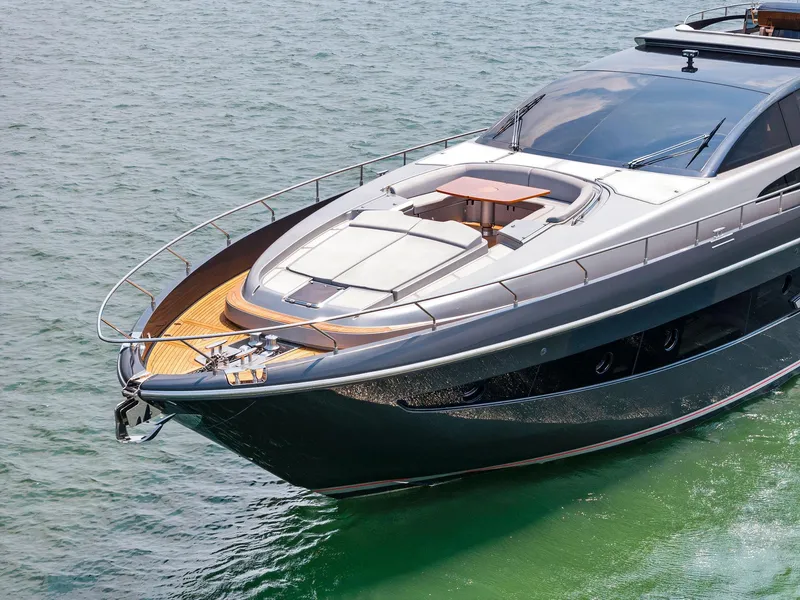 Slide: The Image of Luxury yacht Riva 88' Domino Super 2016 cruising on water. - 5