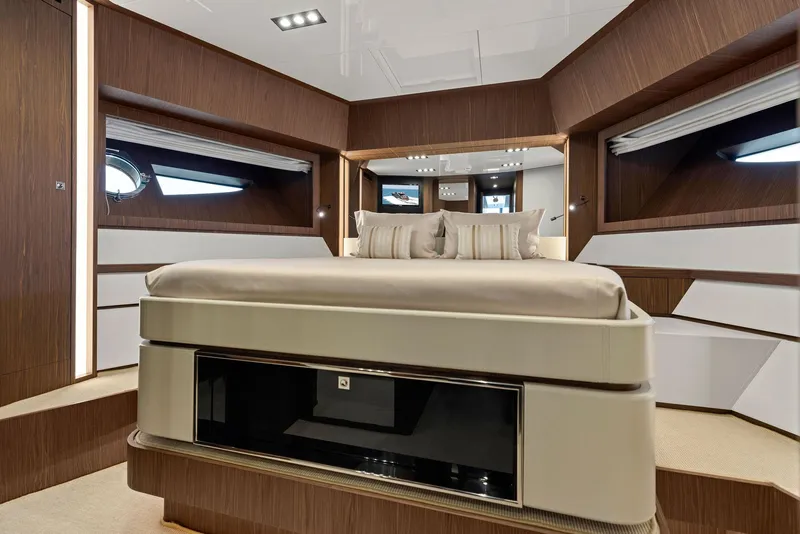 Slide: The Image of Luxurious bedroom interior of 2016 Riva 88' Domino Super yacht with modern design. - 48