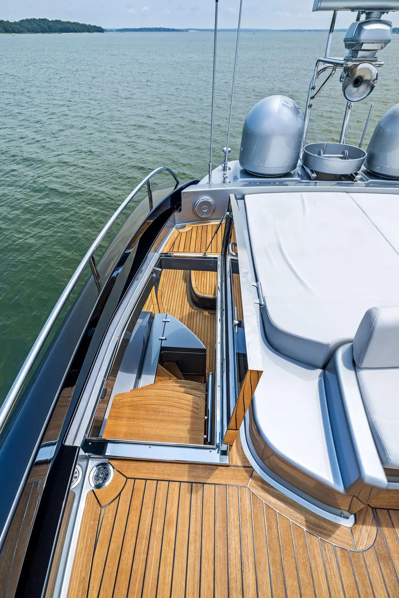 Slide: The Image of Luxury deck of 2016 Riva 88' Domino Super yacht with sleek design. - 12