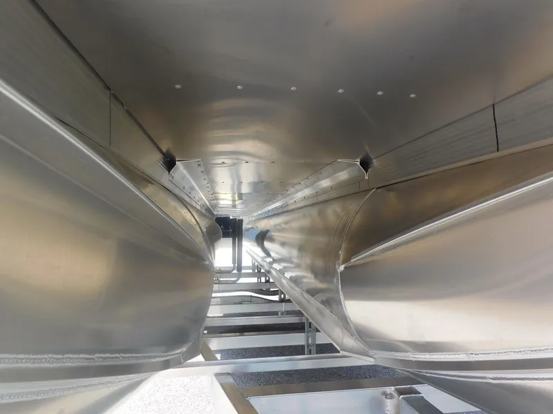 Slide: The Image of 2024 Avalon LSZ Quad Lounger pontoon boat undercarriage view. - 5