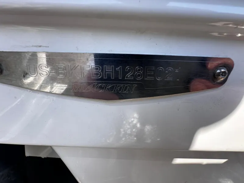 Slide: The Image of 2021 Blackfin 252 DC boat identification plate. - 38