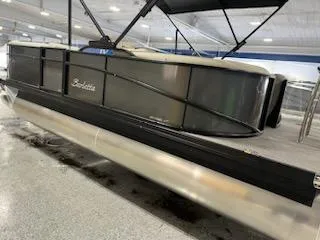 Slide: The Image of 2024 Barletta ARIA 20QC pontoon boat in showroom. - 5