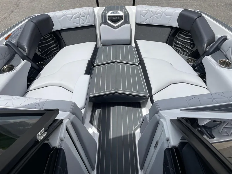 Slide: The Image of 2023 Nautique Super Air Nautique G23 Paragon interior, luxury seating and modern design. - 12