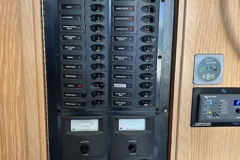 Slide: The Image of Electrical control panel of a 1997 Riviera 43 Open Flybridge yacht. - 26