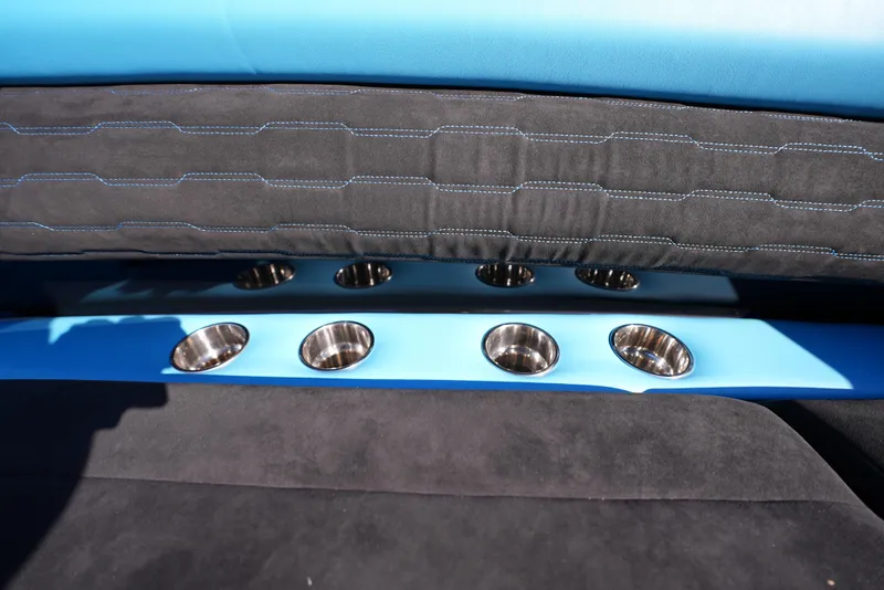 Slide: The Image of Cup holders in the 2025 Cigarette 41 Nighthawk boat interior. - 20