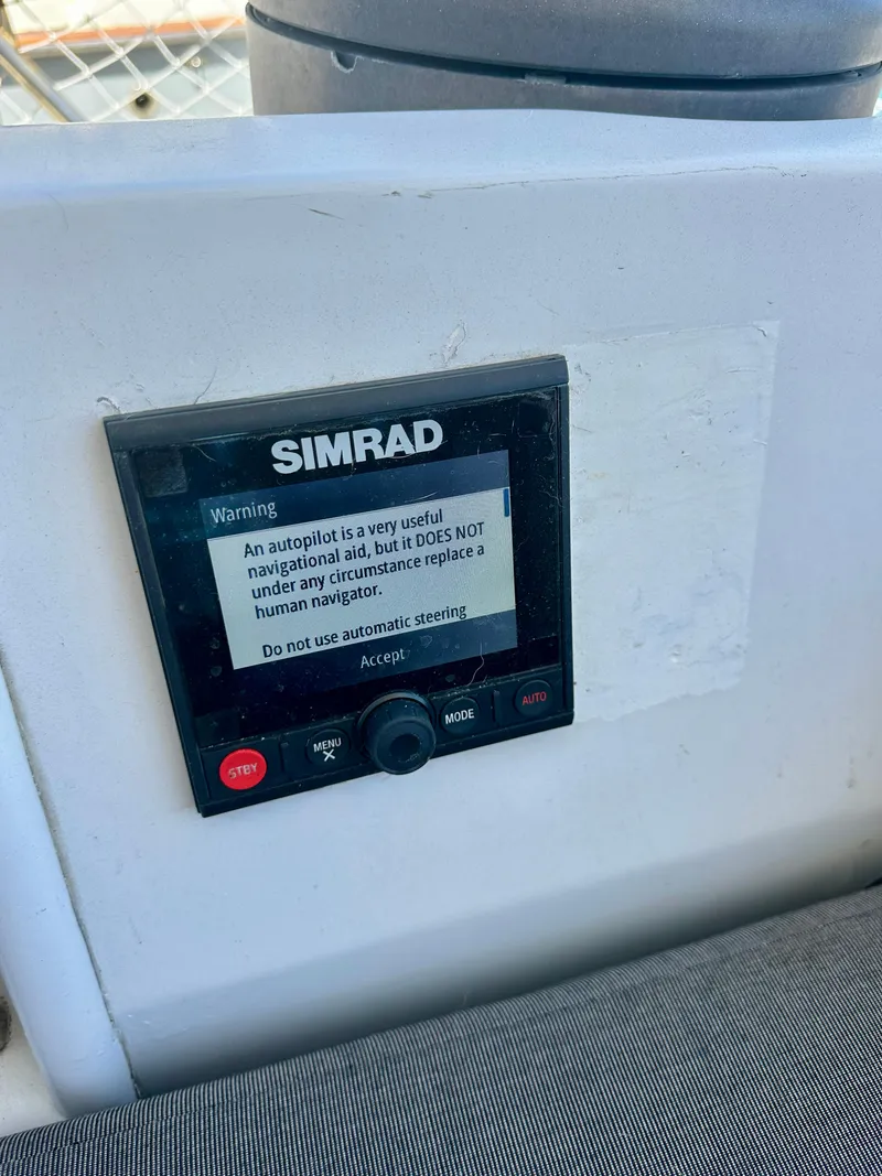 Slide: The Image of Simrad autopilot warning display on 1983 Tayana 55 sailboat. - 9