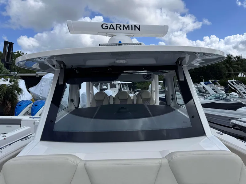 Slide: The Image of 2025 Solace 41 CS boat with Garmin navigation system. - 15