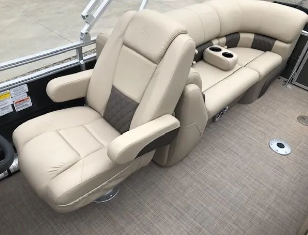Slide: The Image of Luxurious seating on 2024 Sun Tracker Party Barge 22 XP3 pontoon boat. - 21