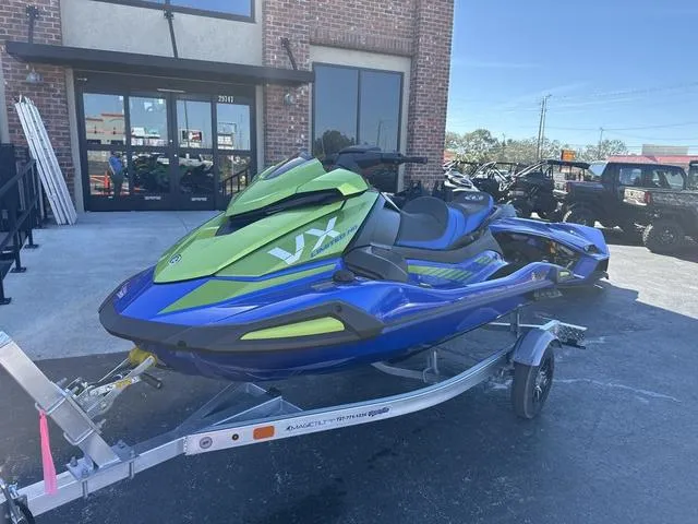 Slide: The Image of 2024 Yamaha Marine Waverunner VX Limited HO in azure blue, top view. - 10