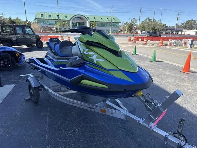 Slide: The Image of 2024 Yamaha Marine Waverunner VX Limited HO storage compartment, azure blue, with accessories. - 5