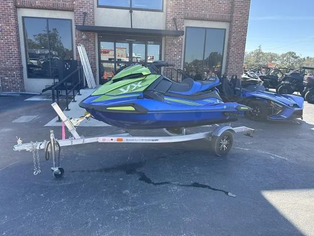 Slide: The Image of 2024 Yamaha Marine Waverunner VX LIMITED HO in azure blue and green. - 1