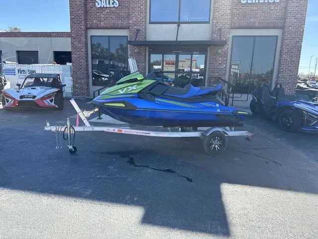 Slide: The Image of 2024 Yamaha Marine Waverunner VX LIMITED HO in azure blue and green. - 3