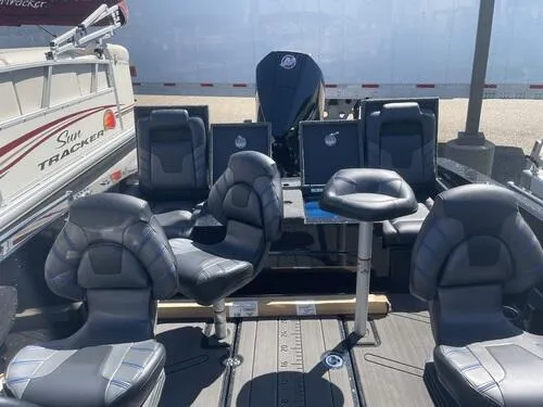 Slide: The Image of 2024 Nitro ZV19 Sport boat interior with seating and motor. - 3