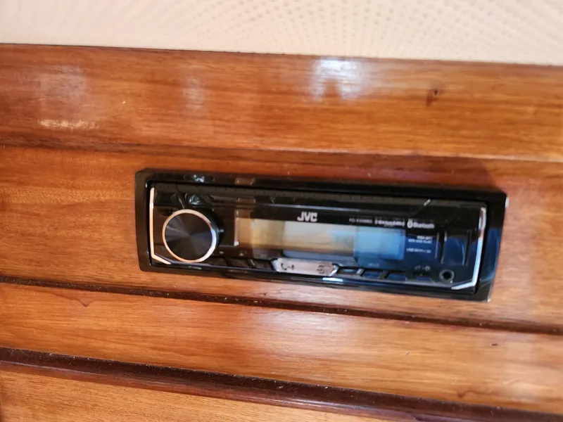Slide: The Image of JVC stereo system in 1985 Herreshoff 38 Cat Ketch boat. - 29