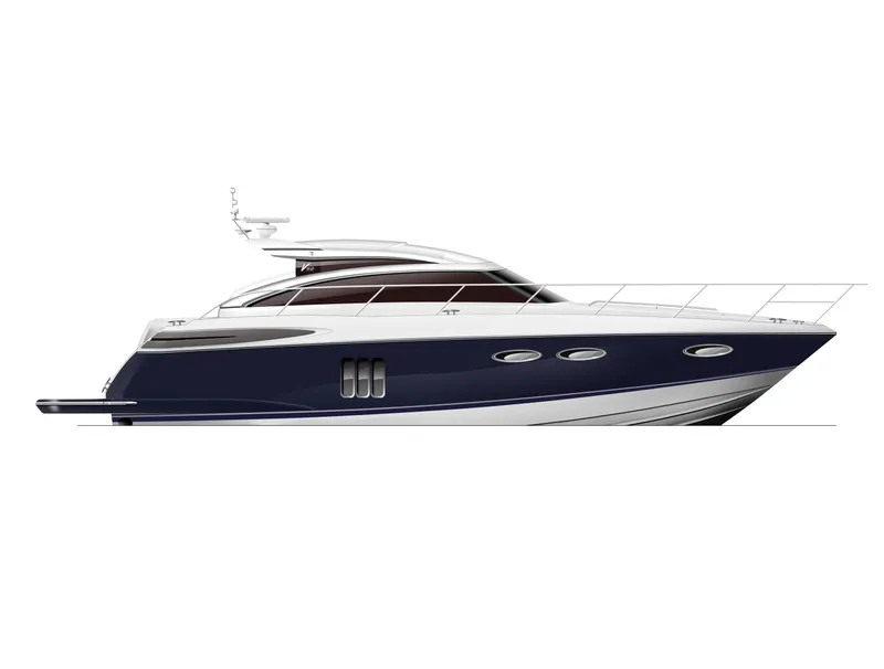 Slide: The Image of Manufacturer Provided Image: Princess V52 Profile Blue Hull - 58