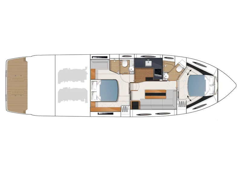 Slide: The Image of Manufacturer Provided Image: Princess V52 Lower Accommodation Layout - 61