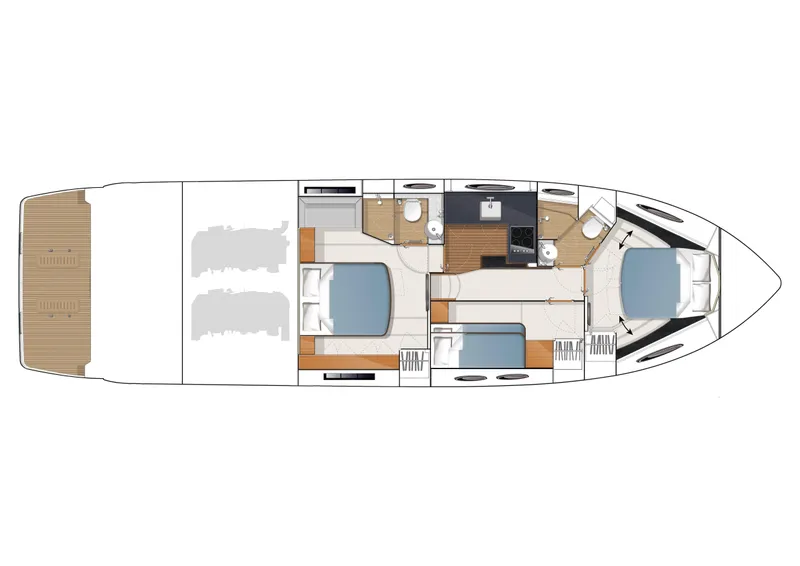 Slide: The Image of Manufacturer Provided Image: Princess V52 Optional Lower Accommodation Layout - 62