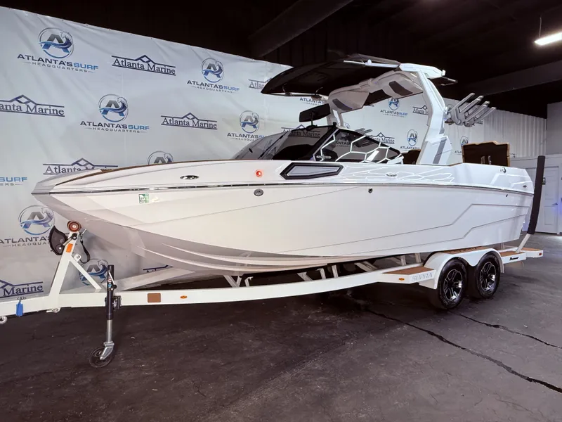 Slide: The Image of 2024 Supra SL 400 boat on trailer at Atlanta Marine. - 14