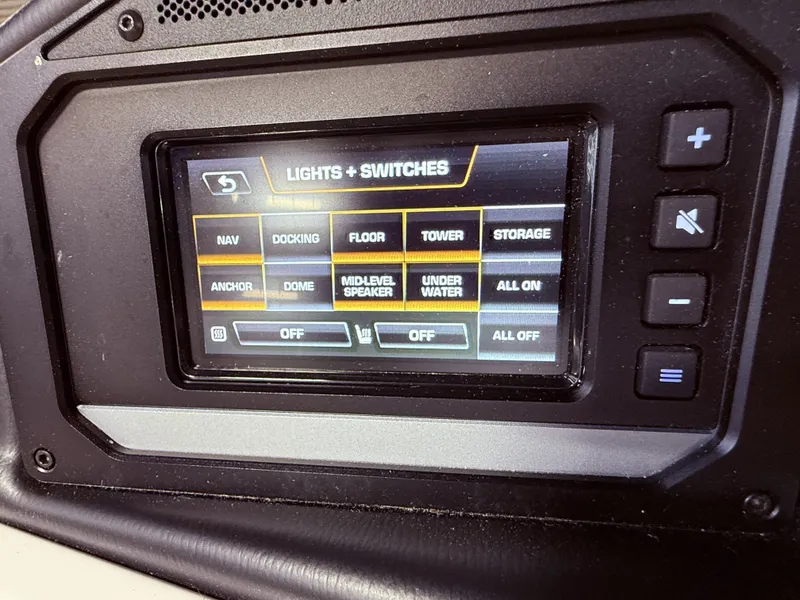 Slide: The Image of 2024 Supra SL 400 control panel for lights and switches. - 36