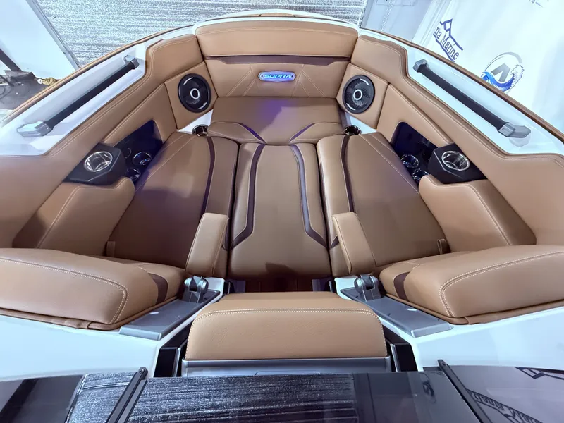 Slide: The Image of 2024 Supra SL 400 interior with luxurious leather seating. - 38
