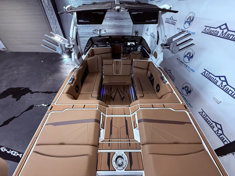 Slide: The Image of Interior of 2024 Supra SL 400 boat, luxurious design. - 45