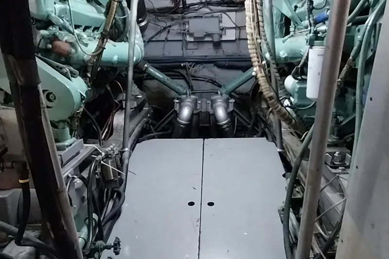 Slide: The Image of Engine room of a 1976 Bertram 58 Flybridge Motor Yacht. - 36