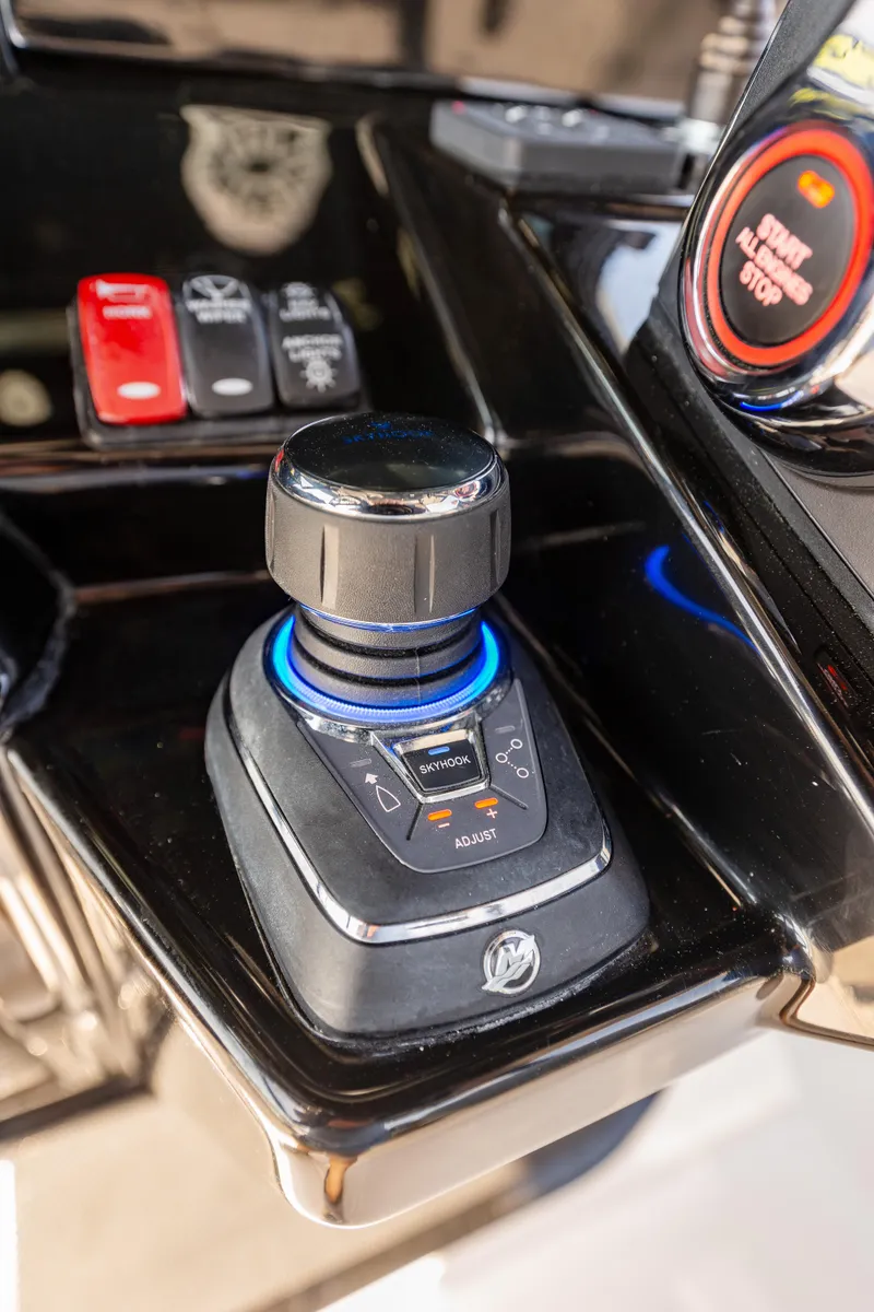 Slide: The Image of Joystick control panel of the 2024 HCB 39 Speciale boat. - 34