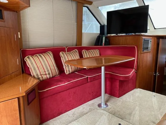 Slide: The Image of Close-up of 2007 Silverton 33 Convertible boat's radar and speakers. - 17