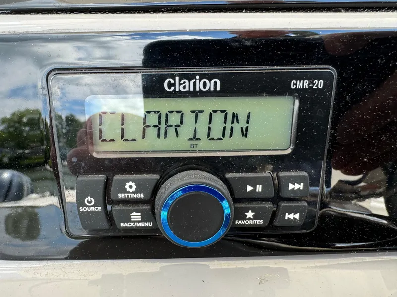 Slide: The Image of Clarion CMR-20 stereo system on 2023 Robalo R230 Center Console boat. - 10