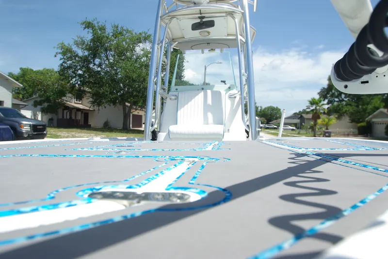 Slide: The Image of 2010 Cape Horn Center Console boat with custom deck design. - 15