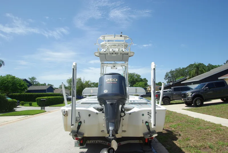 Slide: The Image of 2010 Cape Horn Center Console boat with 250 HP engine on trailer. - 2