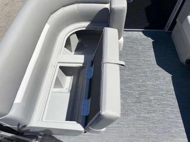 Slide: The Image of Interior of 2025 Godfrey 2086EX Xperience Cruise with luxurious seating. - 14