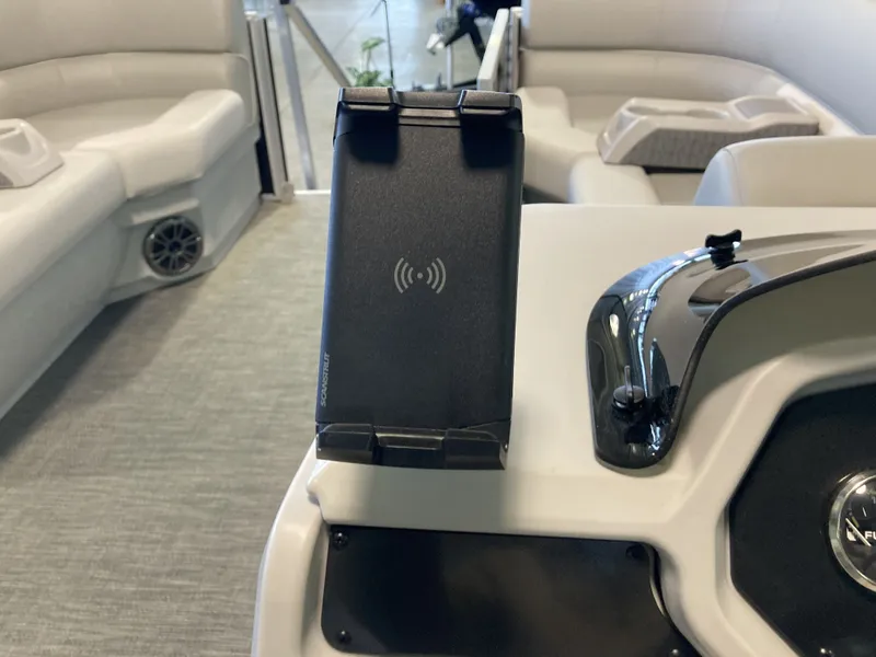 Slide: The Image of Interior of Godfrey 2086EX Xperience Cruise 2025 with charging station. - 22