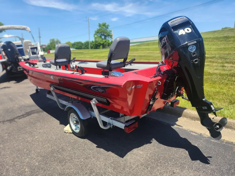 Slide: The Image of 2018 War Eagle 754VS Stick Steer boat with Mercury 40 HP outboard motor. - 3