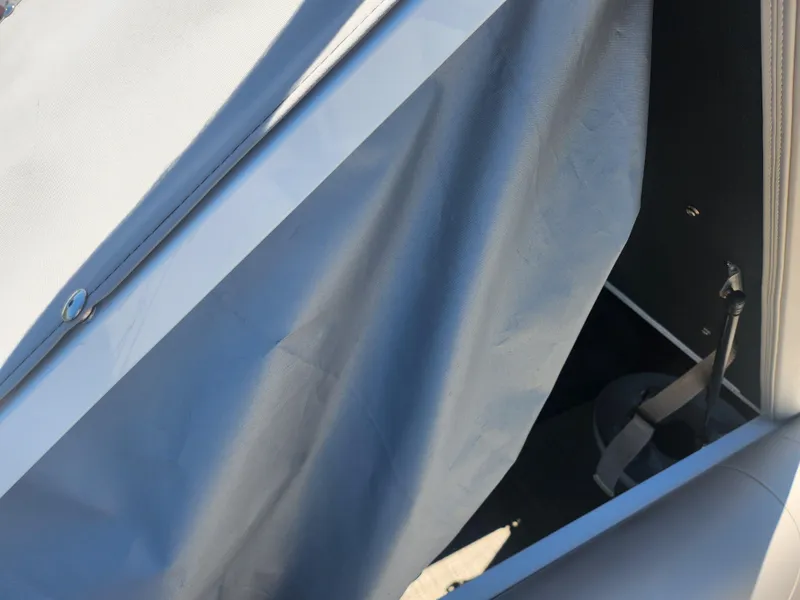 Slide: The Image of Close-up of the interior of a 2019 JC 222 Spirit boat with grey fabric. - 15