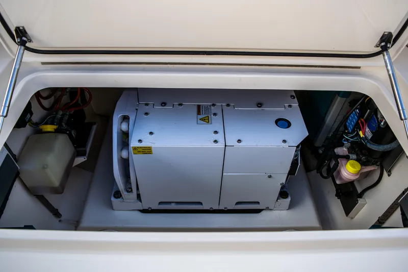 Slide: The Image of Engine compartment of a 2020 Scout 380 LXF boat. - 15