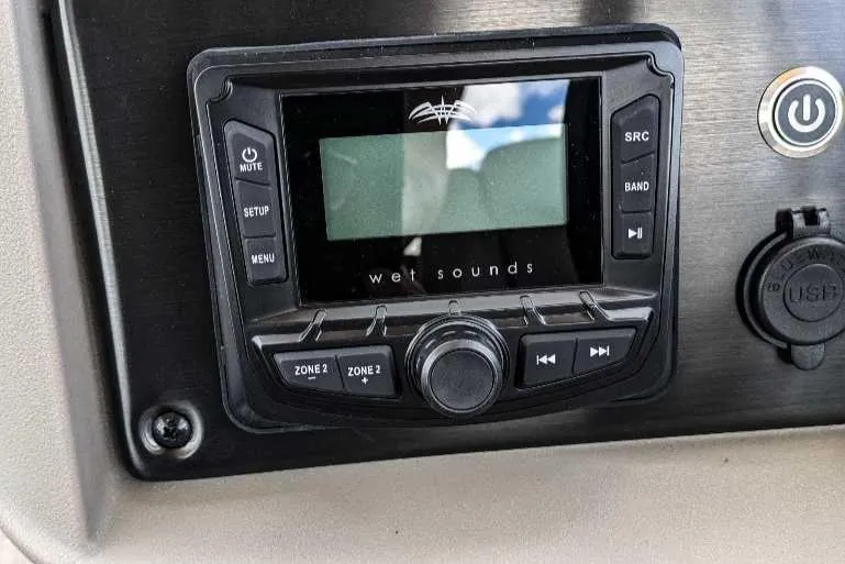 Slide: The Image of Wet Sounds audio system on 2024 Sun Tracker Party Barge 20 DLX. - 7