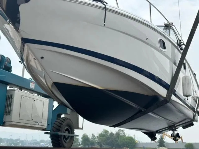 Slide: The Image of 2014 Regal 35 Sport Coupe with new engines, lifted for maintenance. - 12