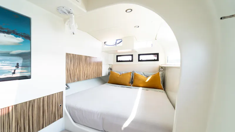 Slide: The Image of Luxurious cabin interior of 2022 Custom Current Marine 46 yacht. - 39