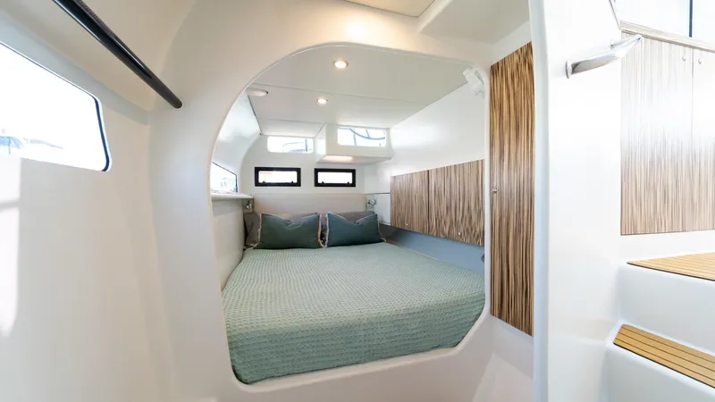 Slide: The Image of Luxurious cabin interior of 2022 Custom Current Marine 46 yacht. - 48