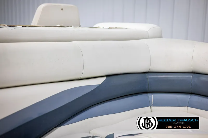 Slide: The Image of 2002 Suncruiser Trinidad 224 boat seating with Reeder-Trausch Marine logo. - 34