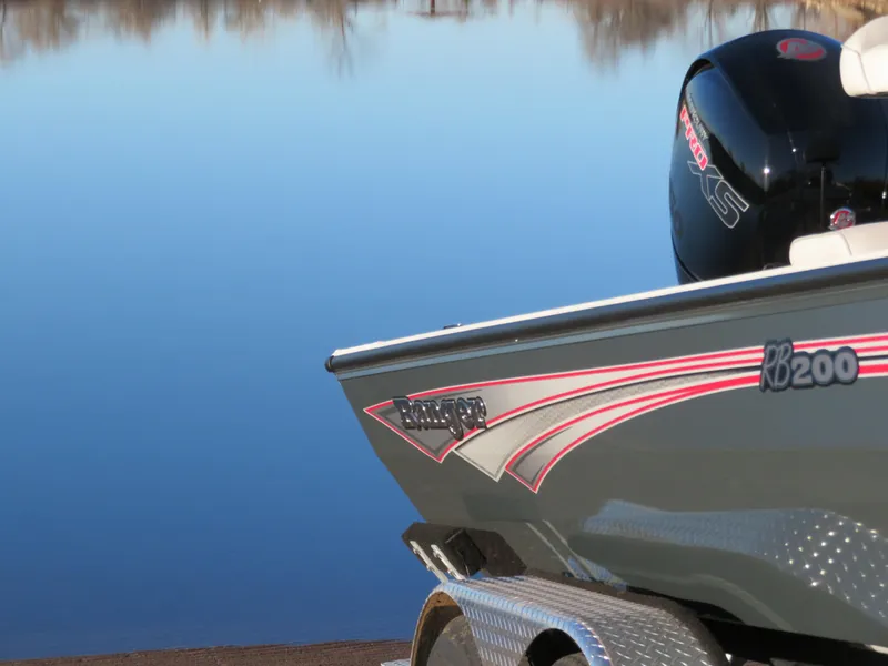 Slide: The Image of 2024 Ranger RB200 boat on a calm lake. - 18