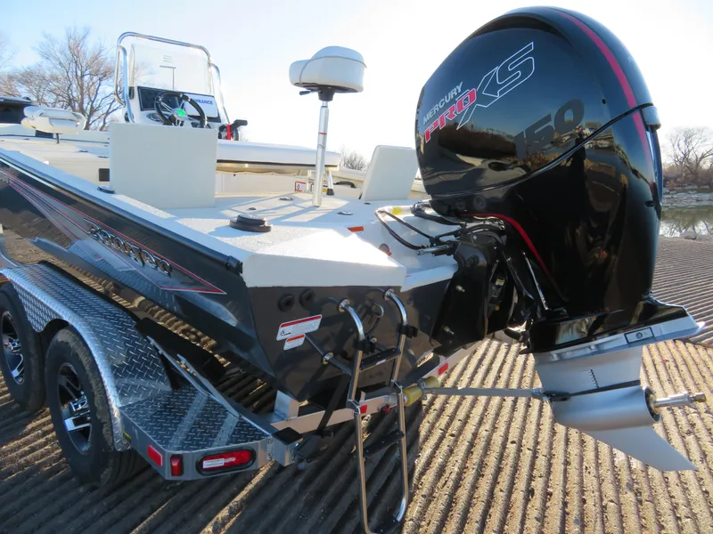 Slide: The Image of 2024 Ranger RB200 boat with Mercury Pro XS engine on trailer. - 3