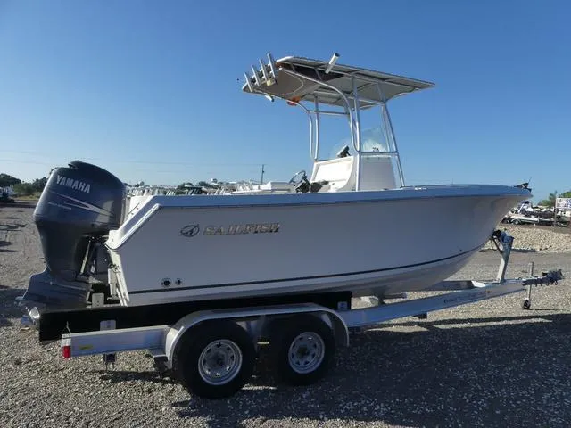 Slide: The Image of 2011 Sailfish 218 CC boat on trailer with Yamaha outboard motor. - 8
