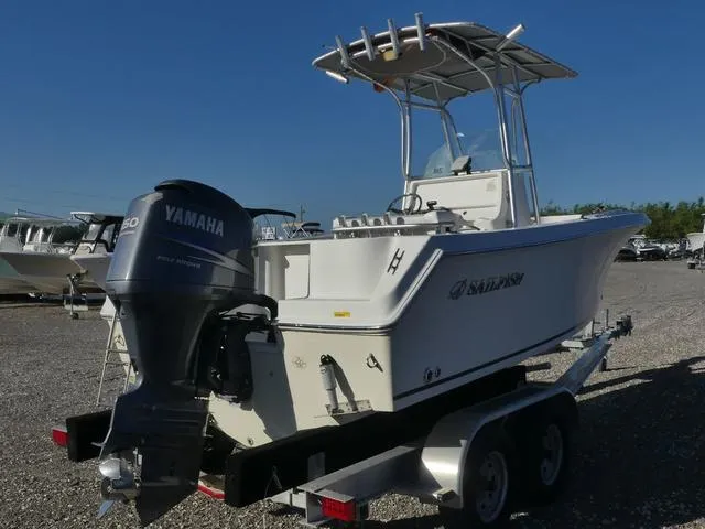Slide: The Image of 2011 Sailfish 218 CC boat with Yamaha outboard motor on trailer. - 9
