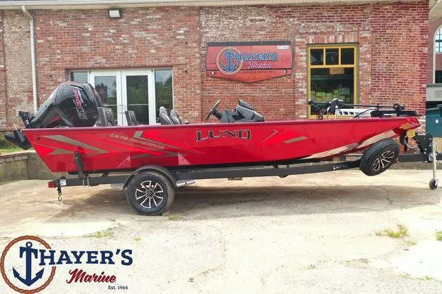 Slide: The Image of 2024 Lund 1875 Renegade SS boat in red at Thayer's Marine. - 20