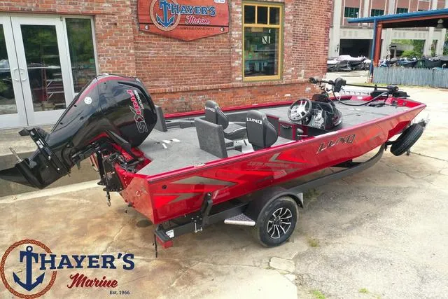 Slide: The Image of 2024 Lund 1875 Renegade SS boat in red at Thayer's Marine. - 4