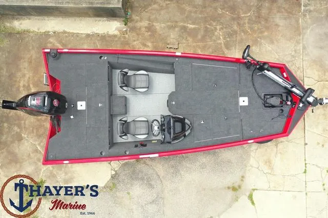 Slide: The Image of Top view of 2024 Lund 1875 Renegade SS fishing boat at Thayer's Marine. - 8