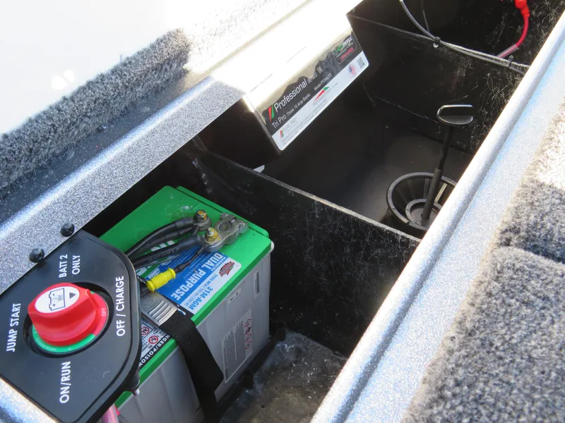 Slide: The Image of 2024 Ranger Z518 Ranger Cup Equipped battery compartment and storage area. - 11