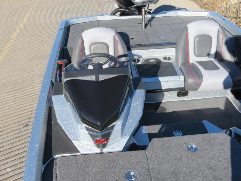 Slide: The Image of 2024 Ranger Z518 Ranger Cup Equipped boat interior with dual seats and steering console. - 13